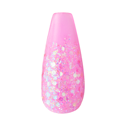 KISS Gel Fantasy Jelly Uñas Rosa Glitter - Jelly Baby