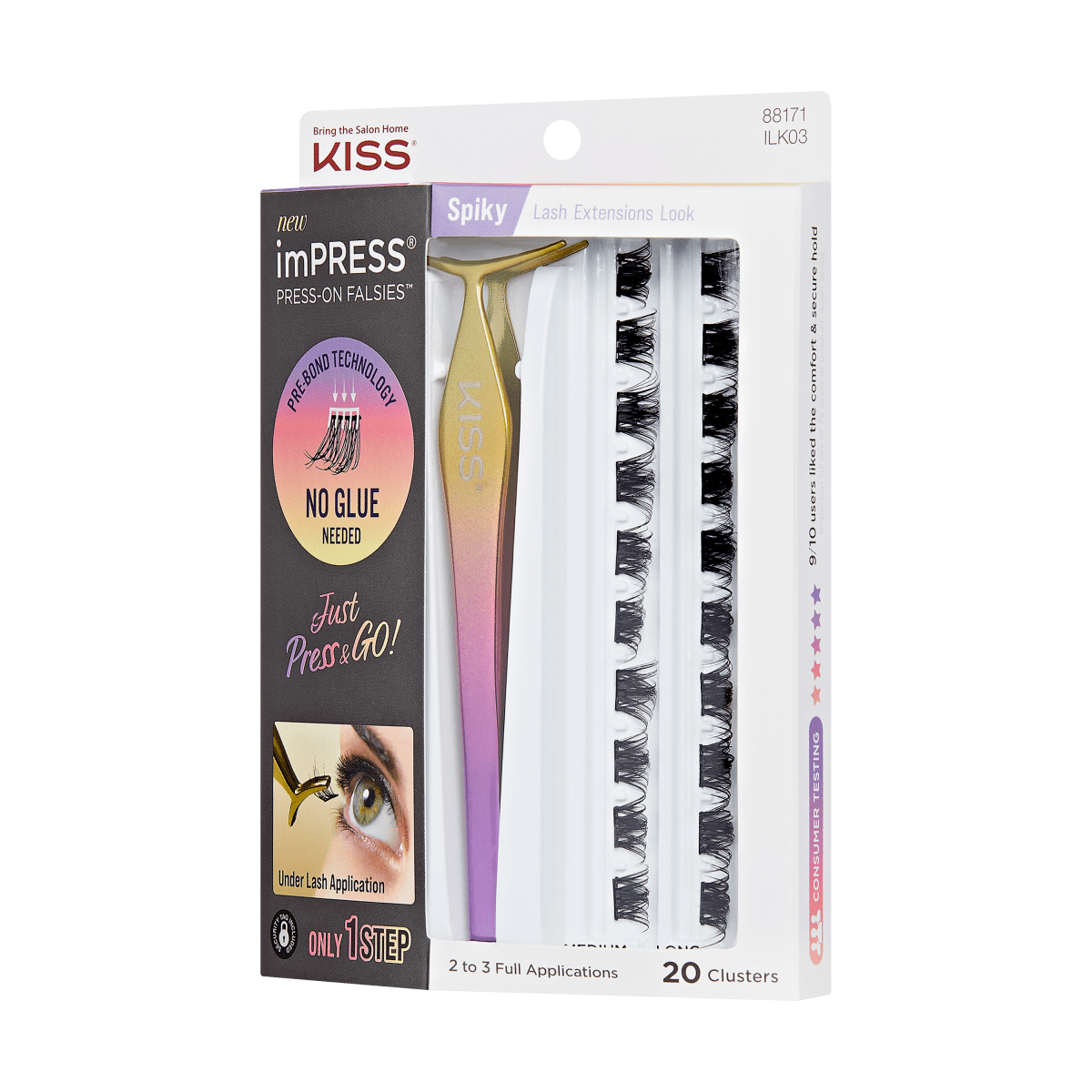 imPRESS Press-On Falsies Eyelash 20 Clusters - Spiky