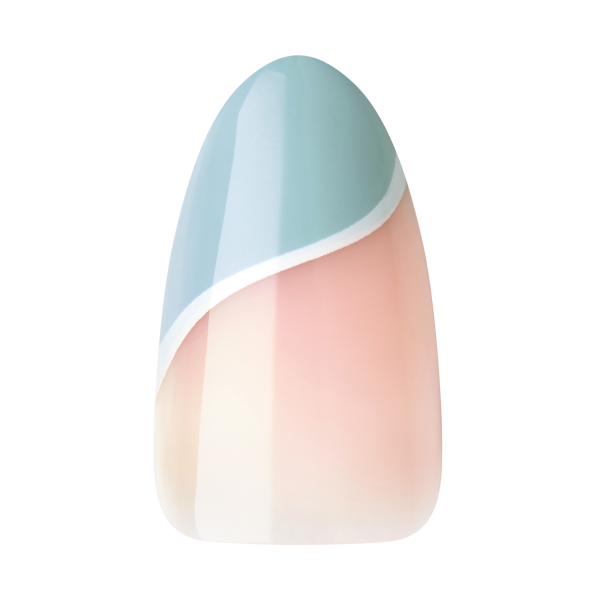 KISS Voguish Fantasy Uñas Almond Punta Francesa Multicolor - Charmante