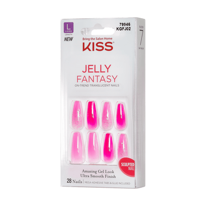 KISS Gel Fantasy Jelly Uñas Rosa Glitter - Jelly Baby